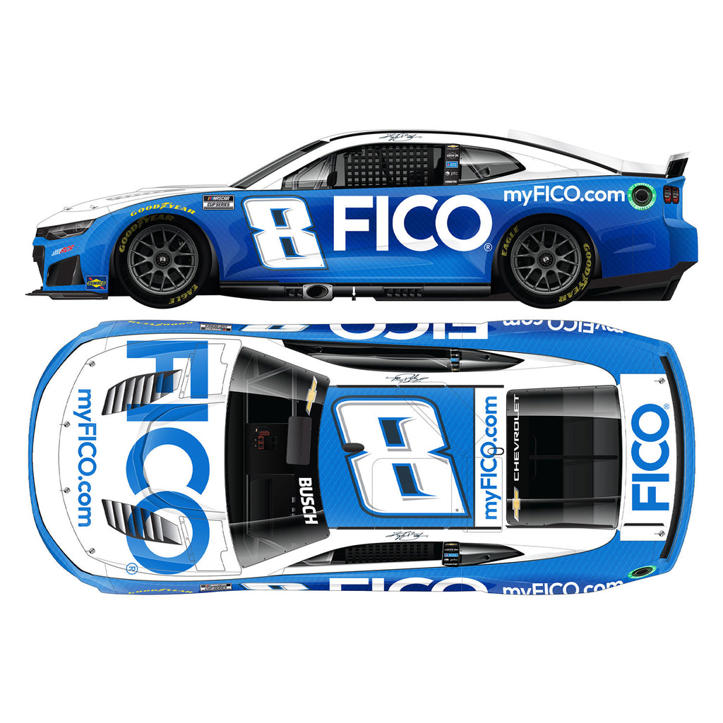 Kyle Busch FICO 1:24 Color Chrome 2026 Diecast Car #8 NASCAR