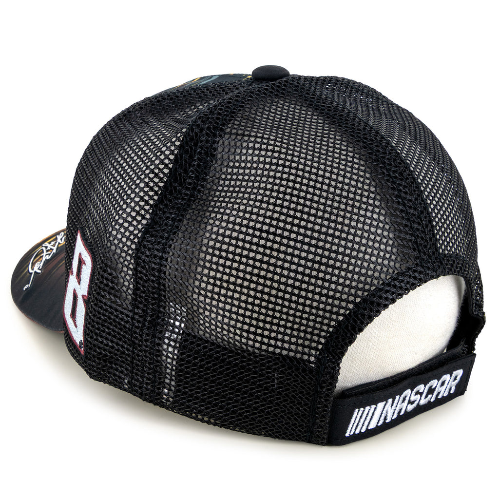 Kyle Busch 2025 Rebel Bourbon Sublimated Car Mesh Hat Black #8 NASCAR