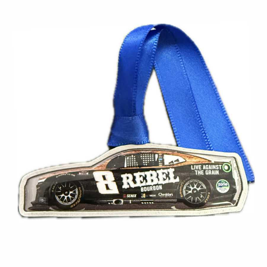 Kyle Busch 2025 Pewter Car Christmas Ornament #8 NASCAR Rebel Bourbon