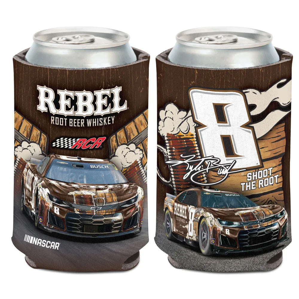 Kyle Busch 2026 Rebel Root Beer Whiskey #8 Can Hugger 12oz Cooler