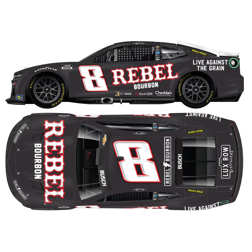Kyle Busch ELITE Rebel Bourbon Special Black 1:24 2025 Diecast Car #8 NASCAR