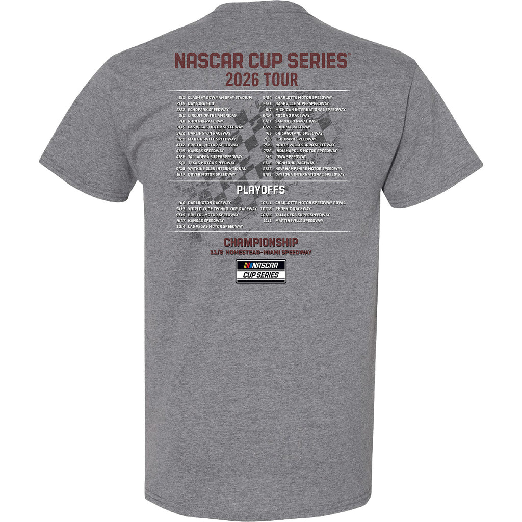 Kyle Busch 2026 NASCAR Cup Series Schedule T-Shirt Gray #8