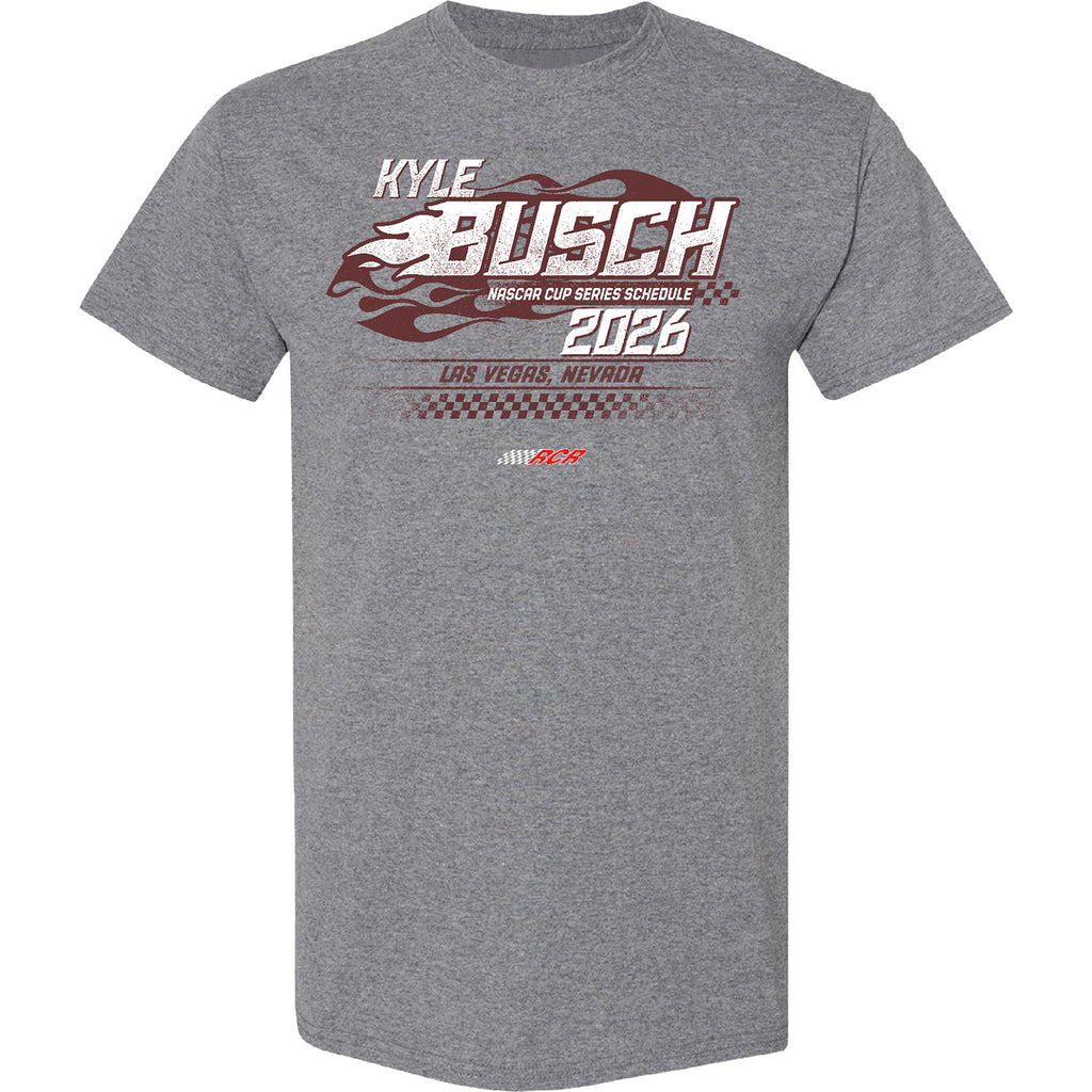 Kyle Busch 2026 NASCAR Cup Series Schedule T-Shirt Gray #8