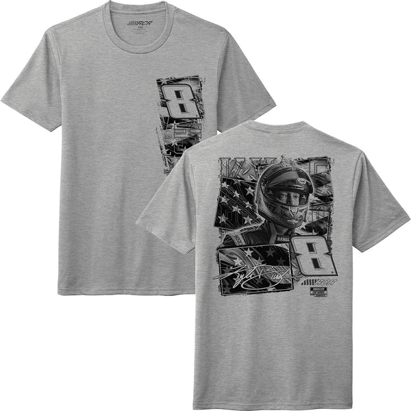 Kyle Busch 2026 Heather Gray Flag 2-Spot T-Shirt #8 NASCAR