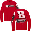 Kyle Busch 2025 Long Sleeve #8 Red 3-Spot T-Shirt NASCAR