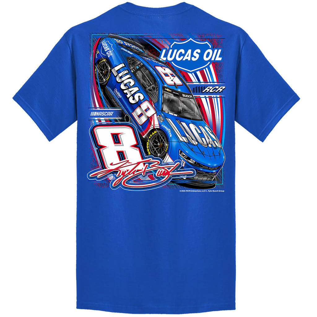 Kyle Busch 2025 Lucas Oil #8 Tru Royal T-Shirt Blue NASCAR