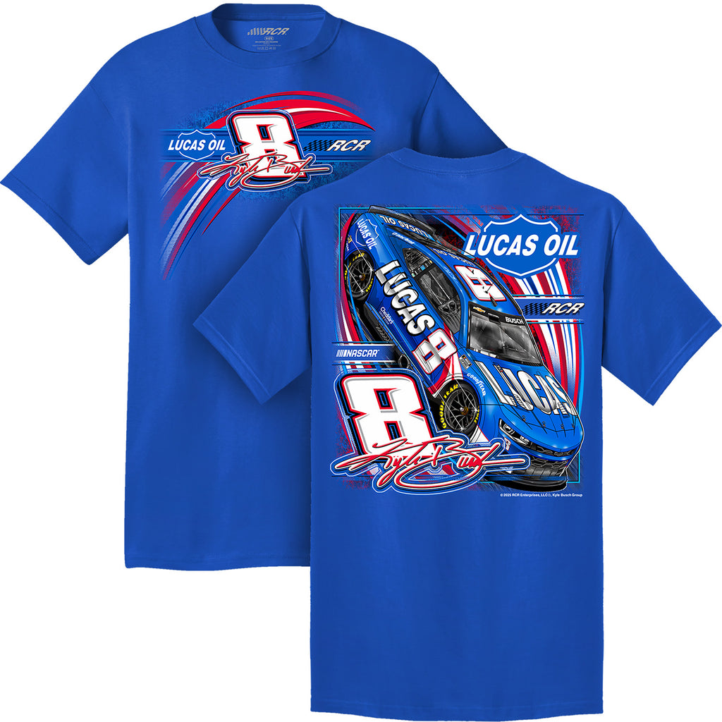 Kyle Busch 2025 Lucas Oil #8 Tru Royal T-Shirt Blue NASCAR