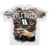 Kyle Busch 2025 Rebel Bourbon Total Print White T-Shirt #8 NASCAR