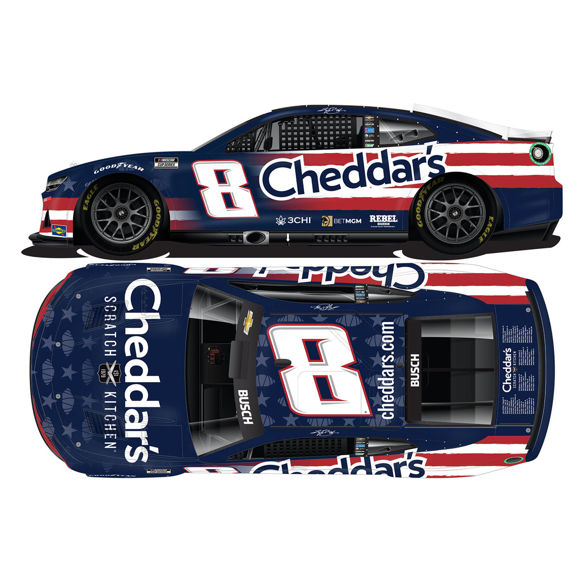 Kyle Busch ELITE Cheddar's Salutes Patriotic 1:24 2024 Diecast Car ...