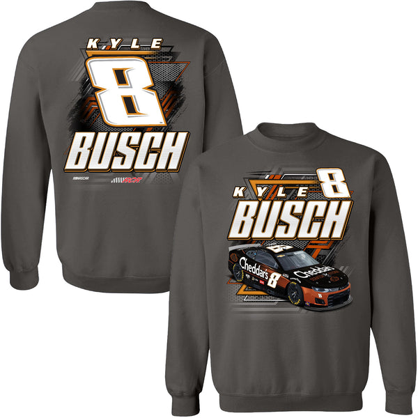 Kyle Busch 2024 Cheddar's #8 Car Crewneck Sweatshirt Charcoal Gray NASCAR