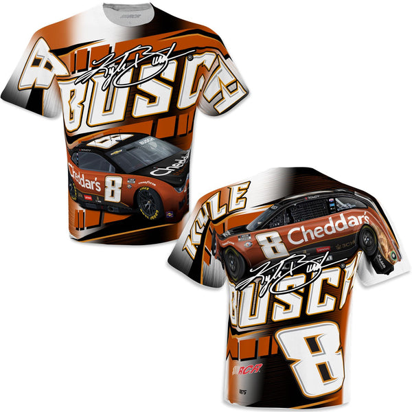 Kyle Busch 2023 Accelerator Sublimated Total Print T-Shirt Cheddar's #8 NASCAR
