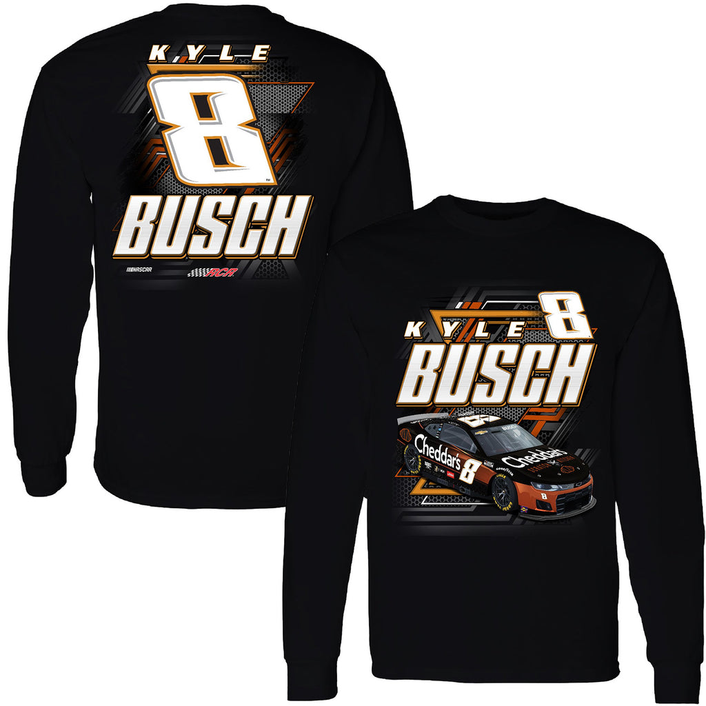Kyle Busch 2024 Long Sleeve Cheddar's #8 Car T-Shirt Black NASCAR