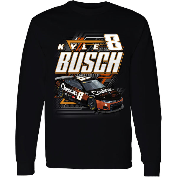Kyle Busch 2024 Long Sleeve Cheddar's #8 Car T-Shirt Black NASCAR