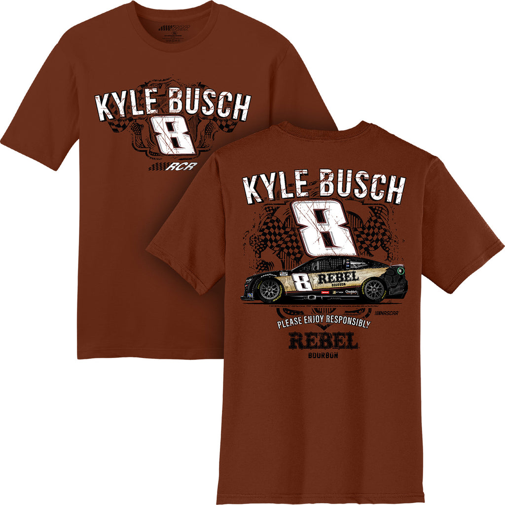 Kyle Busch 2024 Rebel Bourbon Car T-Shirt Brown #8 NASCAR
