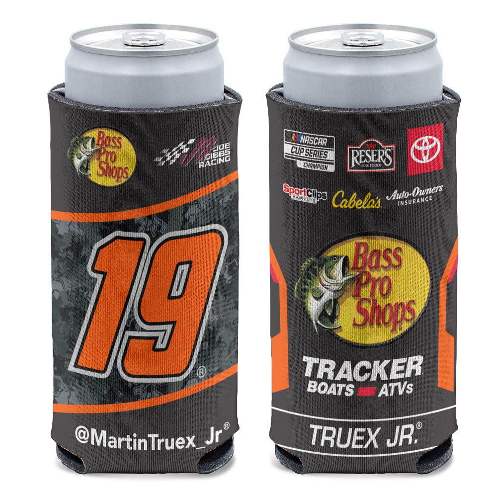 Martin Truex Jr 2023 Bass Pro Shops #19 Slim Can Hugger 12oz Cooler #19 NASCAR