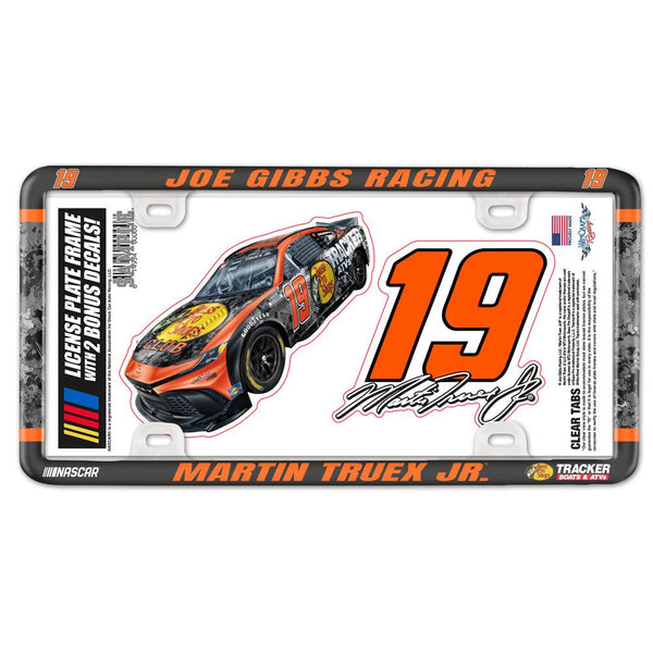 Martin Truex Jr 2024 Plastic License Plate Frame / Decal 2-Pack Set #19 NASCAR