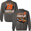 Martin Truex Jr 2024 Bass Pro Shops #19 Car Crewneck Sweatshirt Charcoal Gray NASCAR