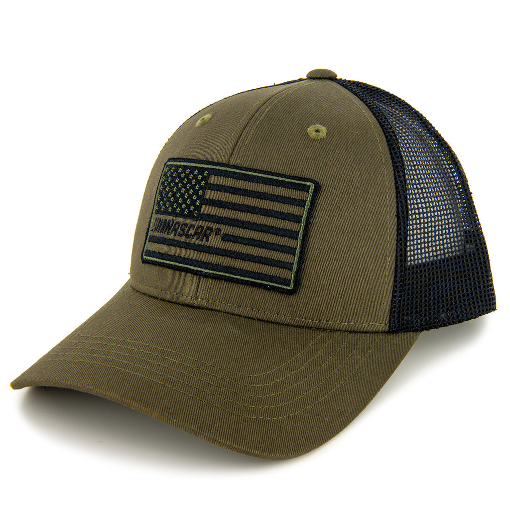 NASCAR 2024 Tonal Flag Mesh Hat Green Black