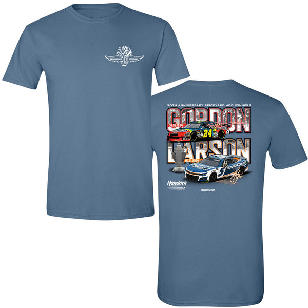 Jeff Gordon / Kyle Larson 2024 Hendrick Motorsports Brickyard 400 30th Anniversary Race Win T-Shirt NASCAR