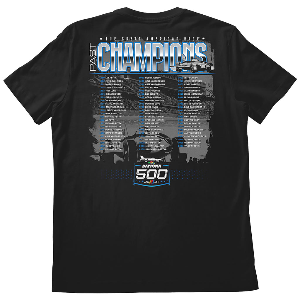 NASCAR 2027 Daytona 500 Past Champions "The Great American Race" T-Shirt Black