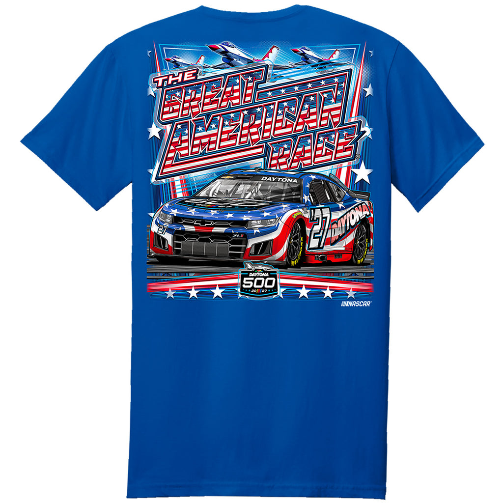 NASCAR 2027 Daytona 500 Patriotic Flyover T-Shirt Blue