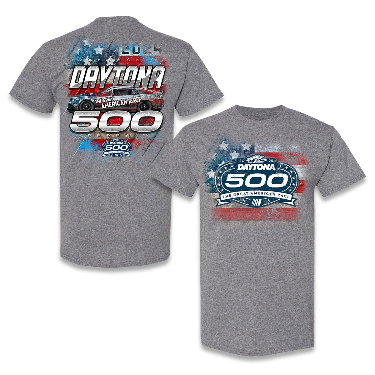 NASCAR 2024 Daytona 500 Patriotic T-Shirt Gray