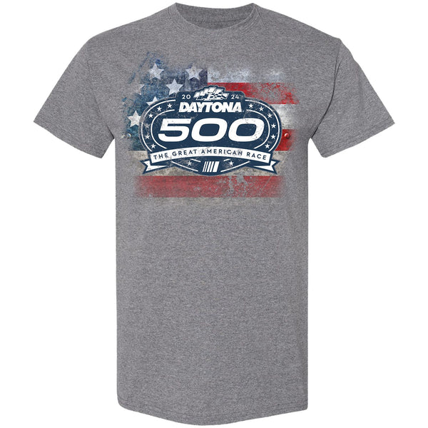 NASCAR 2024 Daytona 500 Patriotic T-Shirt Gray