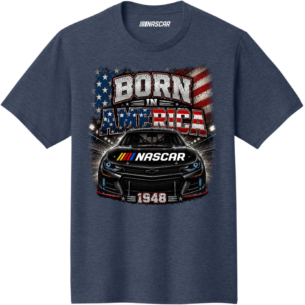NASCAR Born in America Patriotic T-Shirt Blue
