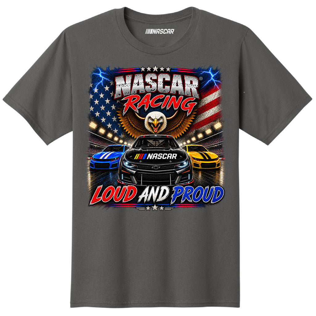 NASCAR Loud And Proud Patriotic T-Shirt Gray