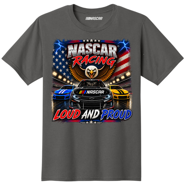 NASCAR Loud And Proud Patriotic T-Shirt Gray