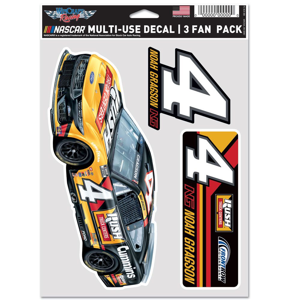 Noah Gragson 2025 Multi-Use Rush Truck Centers #4 Decal 3-Pack NASCAR
