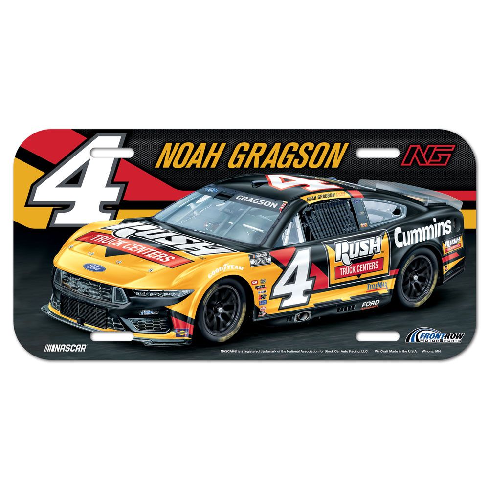 Noah Gragson 2025 Rush Truck Centers Plastic Car License Plate #4 NASCAR