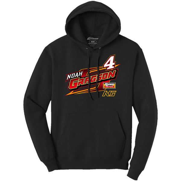 Noah Gragson 2025 Rush Truck Centers Black 2-Spot Car Hoodie Sweatshirt #4 NASCAR