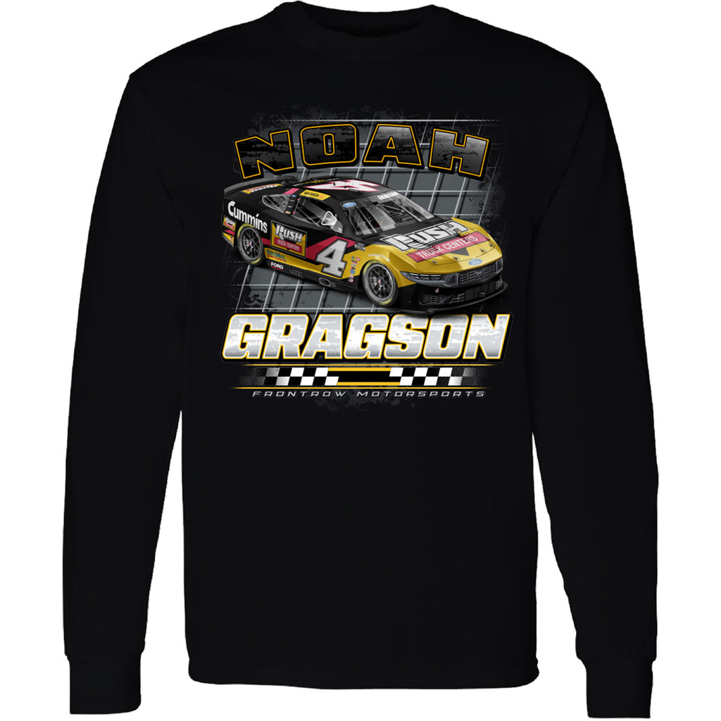 Noah Gragson 2025 Long Sleeve Rush Truck Centers 2-Spot T-Shirt Black #4 NASCAR