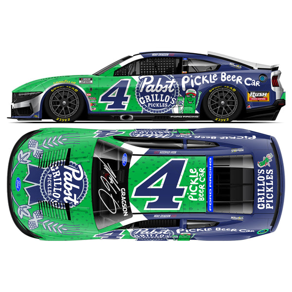 Noah Gragson Autographed Grillo's Pickles / Pabst Blue Ribbon 1:24 Standard 2026 Diecast Car #4 NASCAR