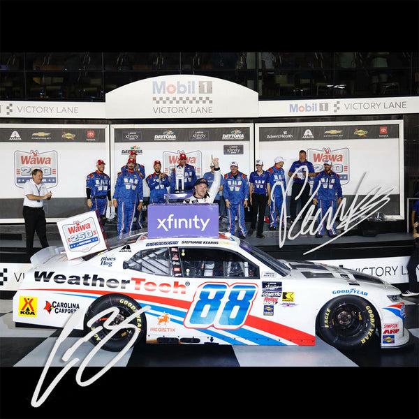 Parker Kligerman / Connor Zilisch Dual Autographed Daytona Xfinity Series Race Win 1:24 Standard 2025 Diecast Car #88 WeatherTech NASCAR