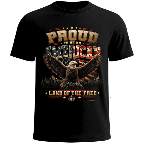 Proud To Be An American Patriotic T-Shirt Black