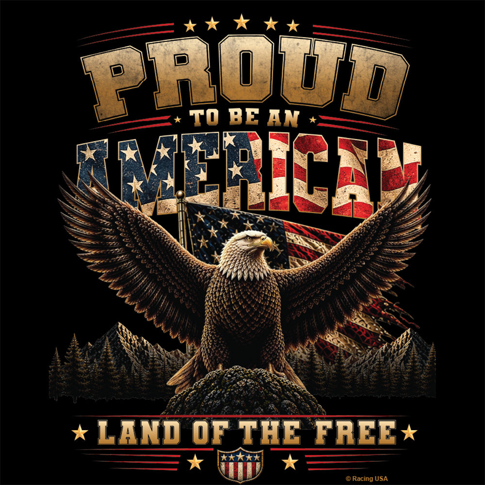 2026 Proud To Be An American Patriotic T-Shirt Black