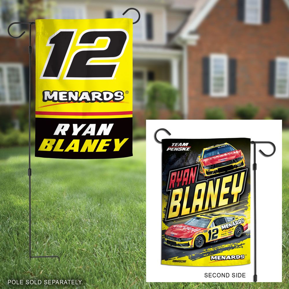 Ryan Blaney 2025 Menards Two Sided 12x18 Garden Flag #12 NASCAR