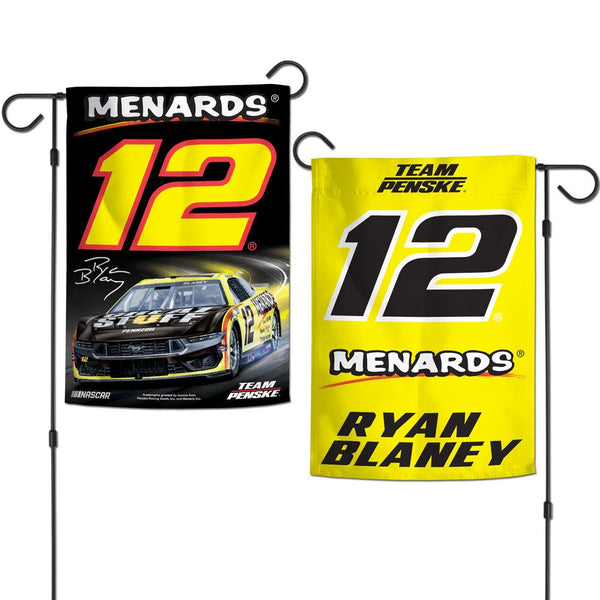Ryan Blaney 2024 Menards Two Sided 12x18 Garden Flag #12 NASCAR