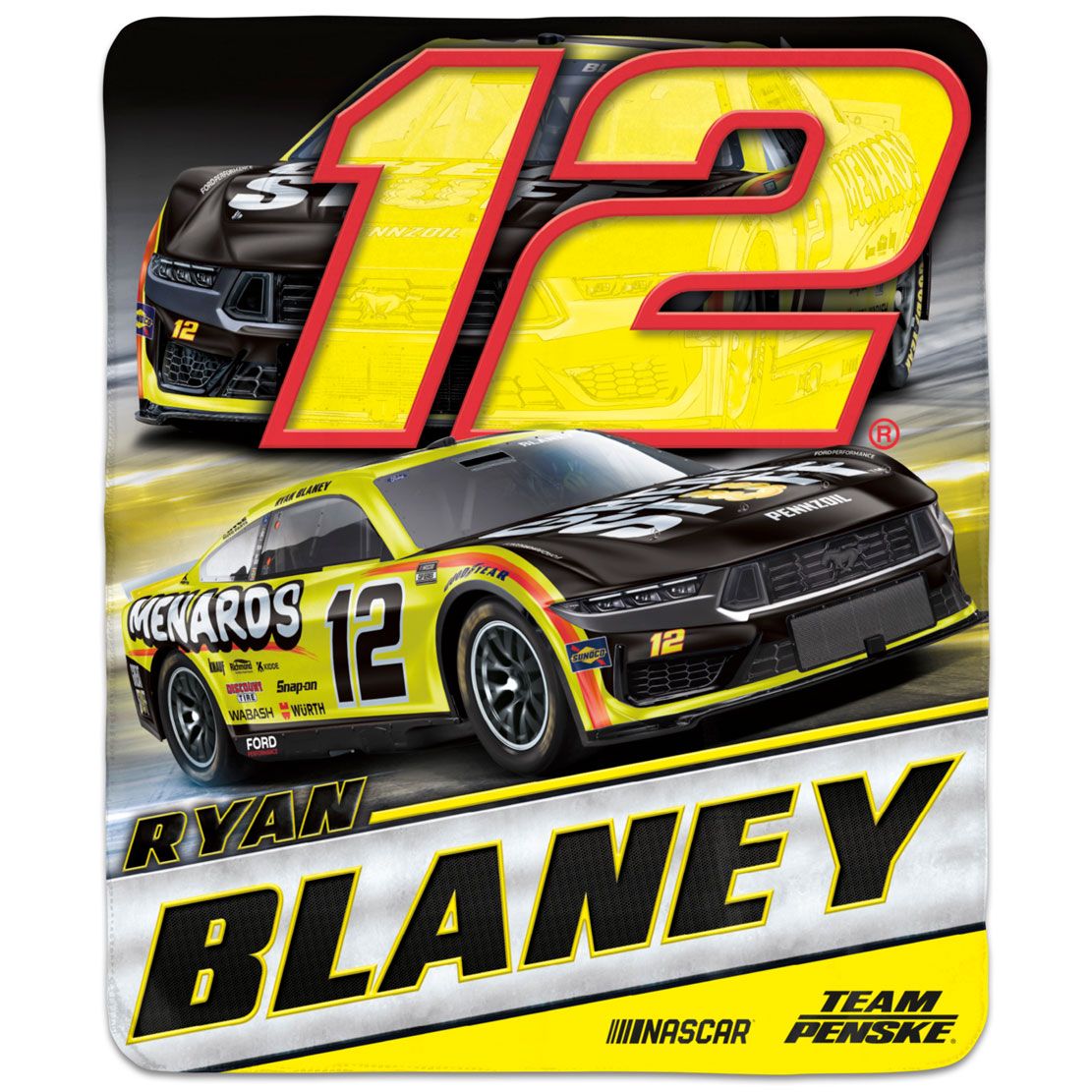 Ryan Blaney 2024 Menards 50x60 Winning Image Blanket RacingUSA