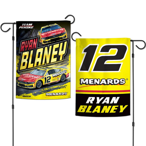 Ryan Blaney 2025 Menards Two Sided 12x18 Garden Flag #12 NASCAR