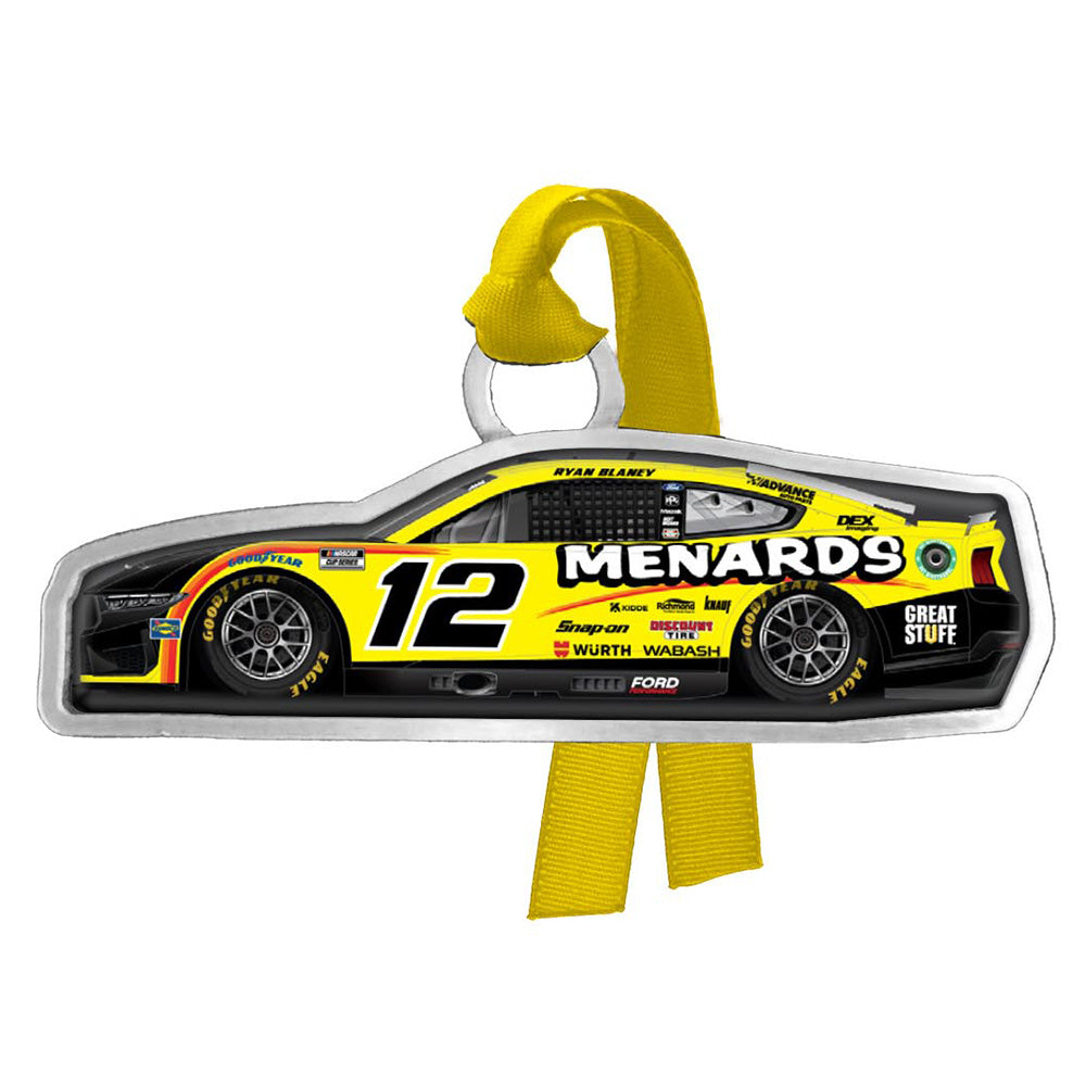 Ryan Blaney 2024 Pewter Car Ornament Menards #12 NASCAR