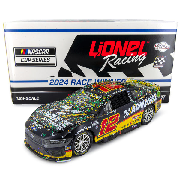 Ryan Blaney Autographed Iowa Race Win 1:24 Liquid Color 2024 Diecast Car Advance #12 NASCAR