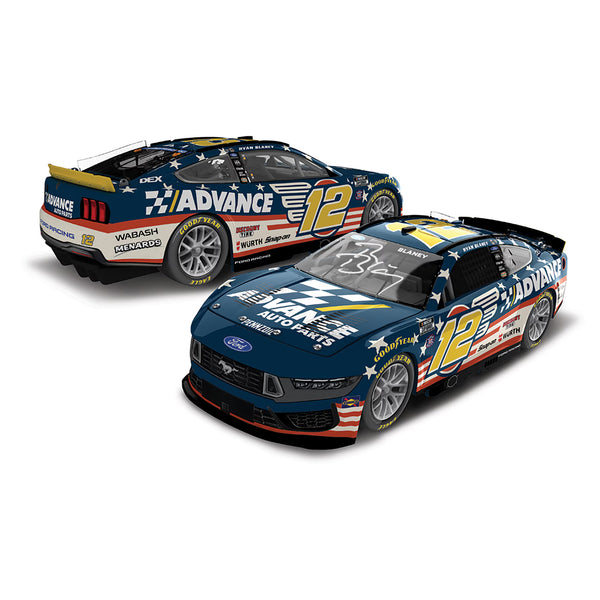 Ryan Blaney Autographed Advance Patriotic 1:24 Standard 2026 Diecast Car #12 NASCAR
