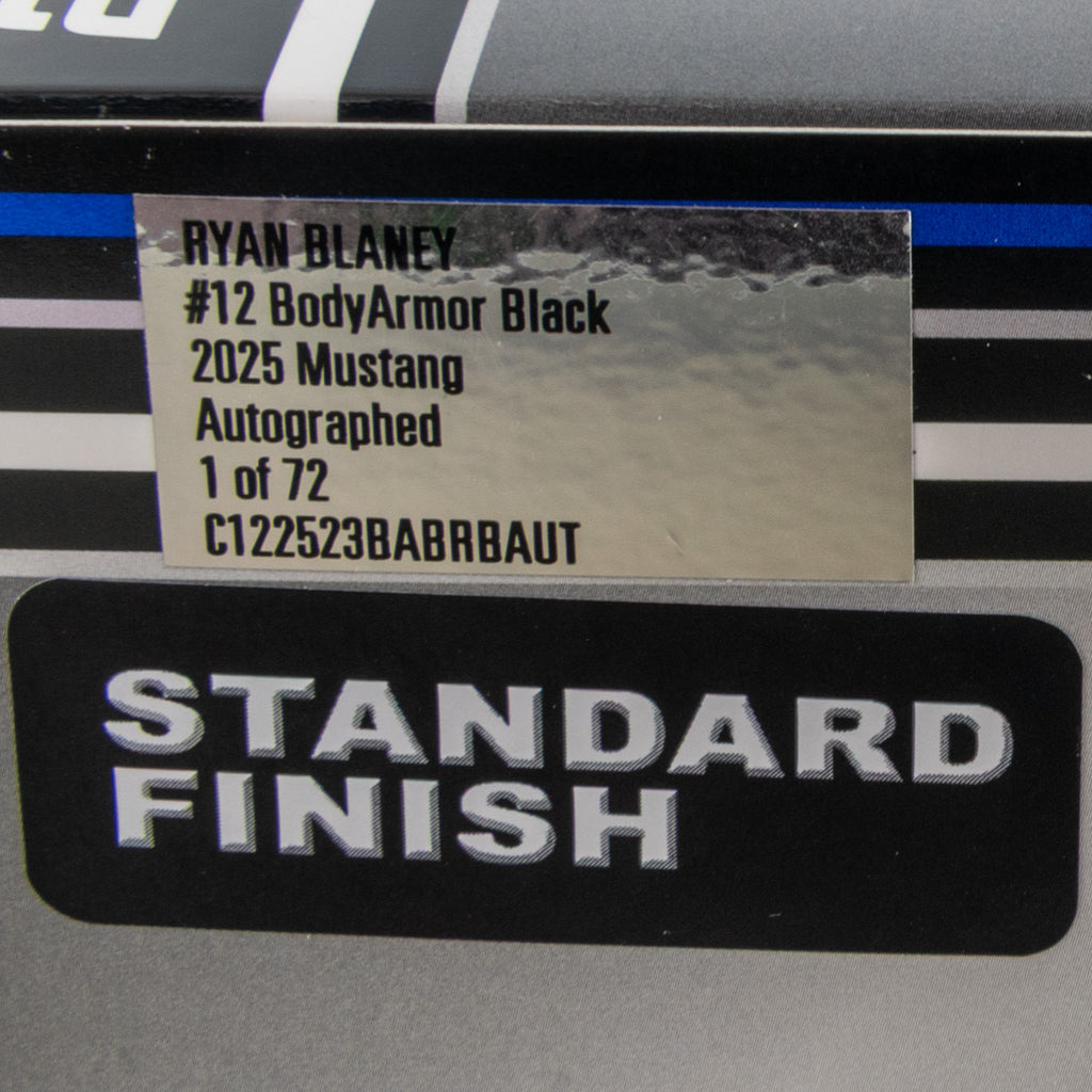 Ryan Blaney Autographed BodyArmor Black 1:24 Standard 2025 Diecast Car