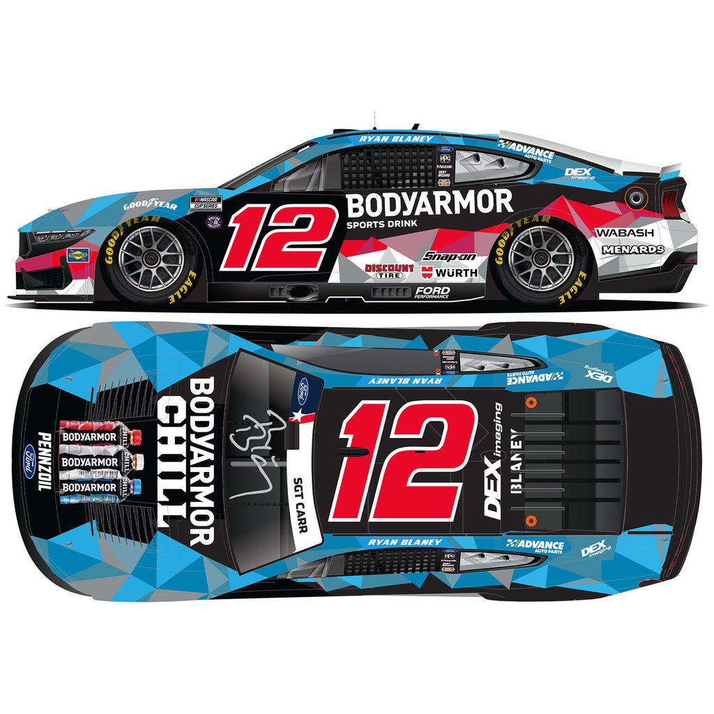 Ryan Blaney Autographed BodyArmor Chill 1:24 Standard 2025 Diecast Car #12 NASCAR