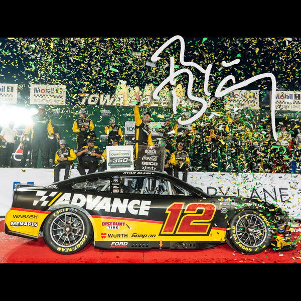 Ryan Blaney Autographed Iowa Race Win 1:24 Standard 2024 Diecast Car Advance #12 NASCAR