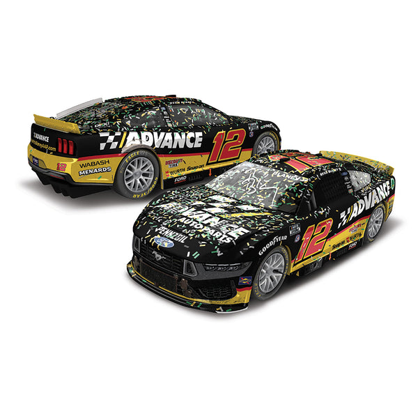 Ryan Blaney Autographed Iowa Race Win 1:24 Standard 2024 Diecast Car Advance #12 NASCAR