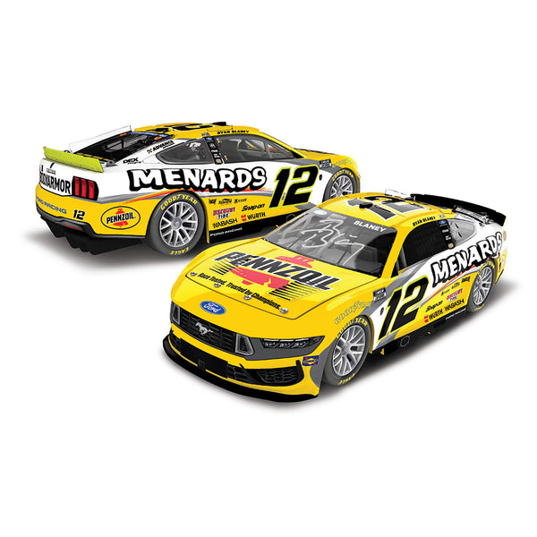 Ryan Blaney Autographed Menards / Pennzoil 1:24 Standard 2026 Diecast Car #12 NASCAR